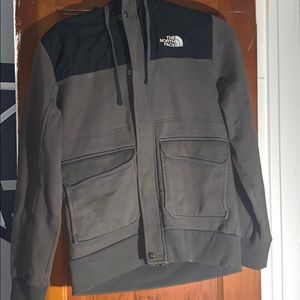 North face black and grey hoodie